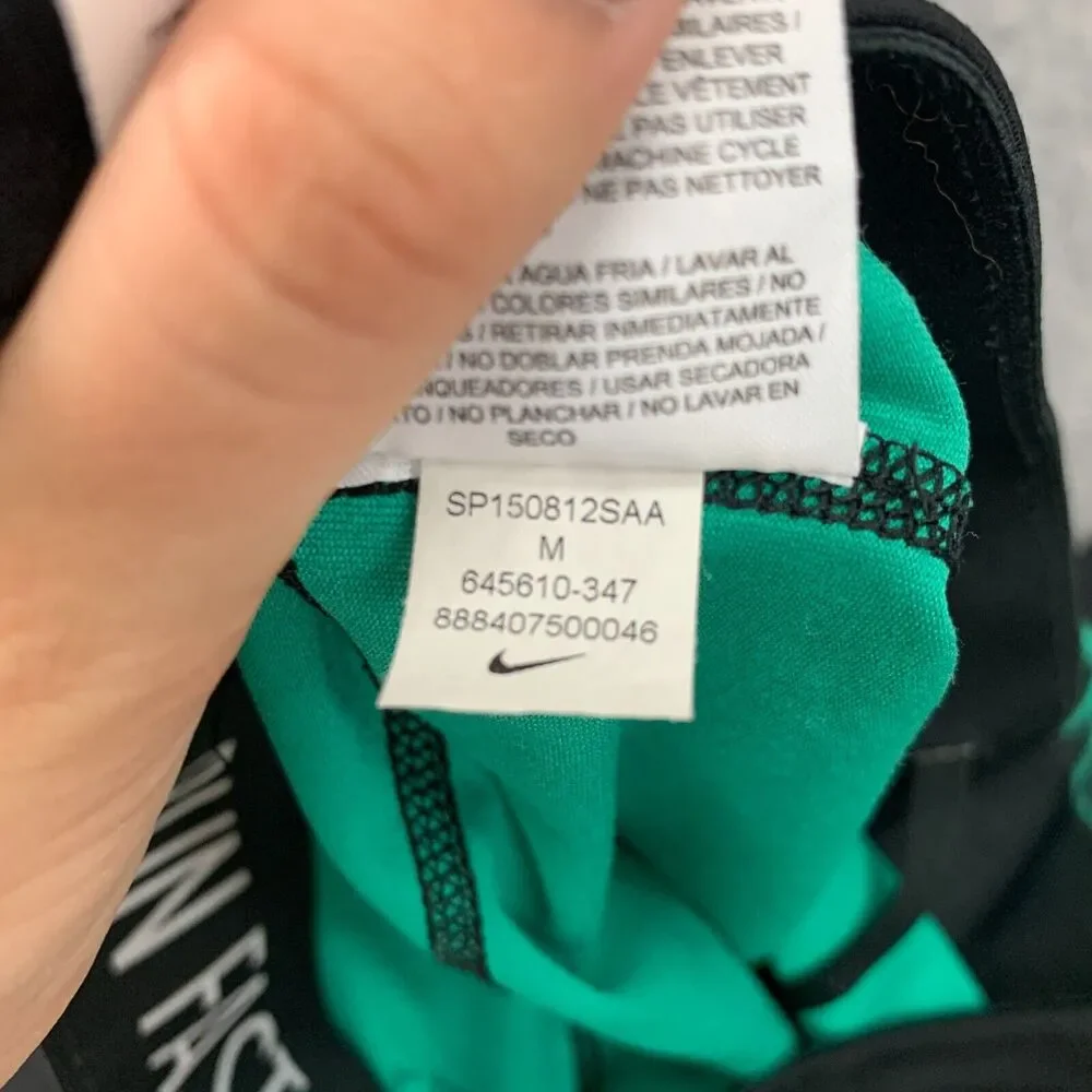 Nike Relay Printed Cropped Legging Women M Green Stretch Dri Fit Drawstring Pant